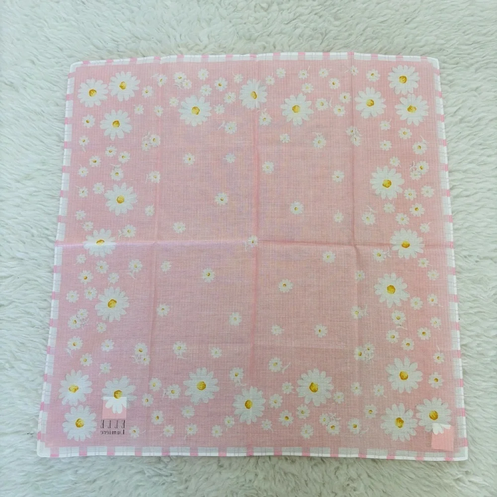 Elle Pink Floral Handkerchief/Bandana  scarf size 17.5”